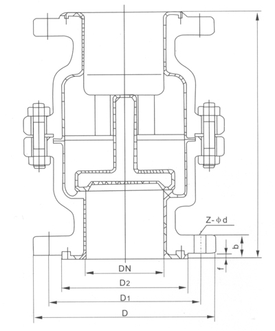 teflon lined check valve-str-large